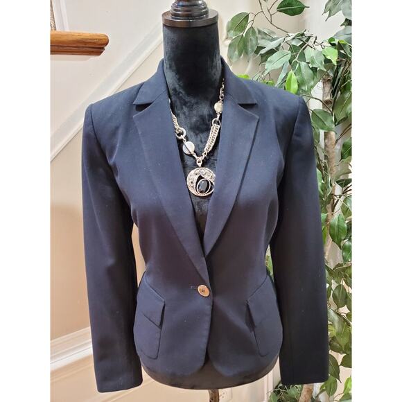 Calvin Klein Women's Black Polyester Single Breasted Long Sleeve Blazer Size XL - Picture 10 of 14